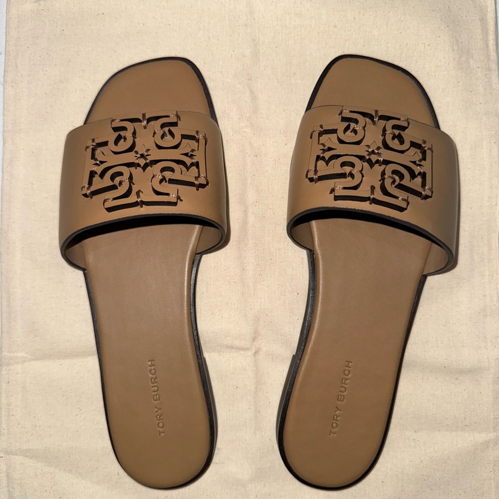 Tory Burch Tan Slide Sandals